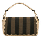 Fendi Pequin Canvas and Raffia Mamma Baguette (SHG-MJAC72)