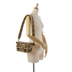 Fendi Pequin Canvas and Raffia Mamma Baguette (SHG-MJAC72)