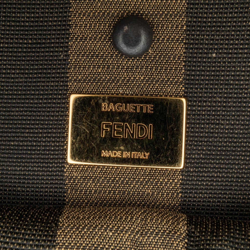 Fendi Pequin Canvas and Raffia Mamma Baguette (SHG-MJAC72)