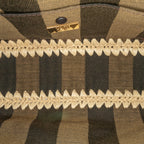 Fendi Pequin Gingham Canvas And Raffia Baguette Satchel (SHG-mQy3HF)