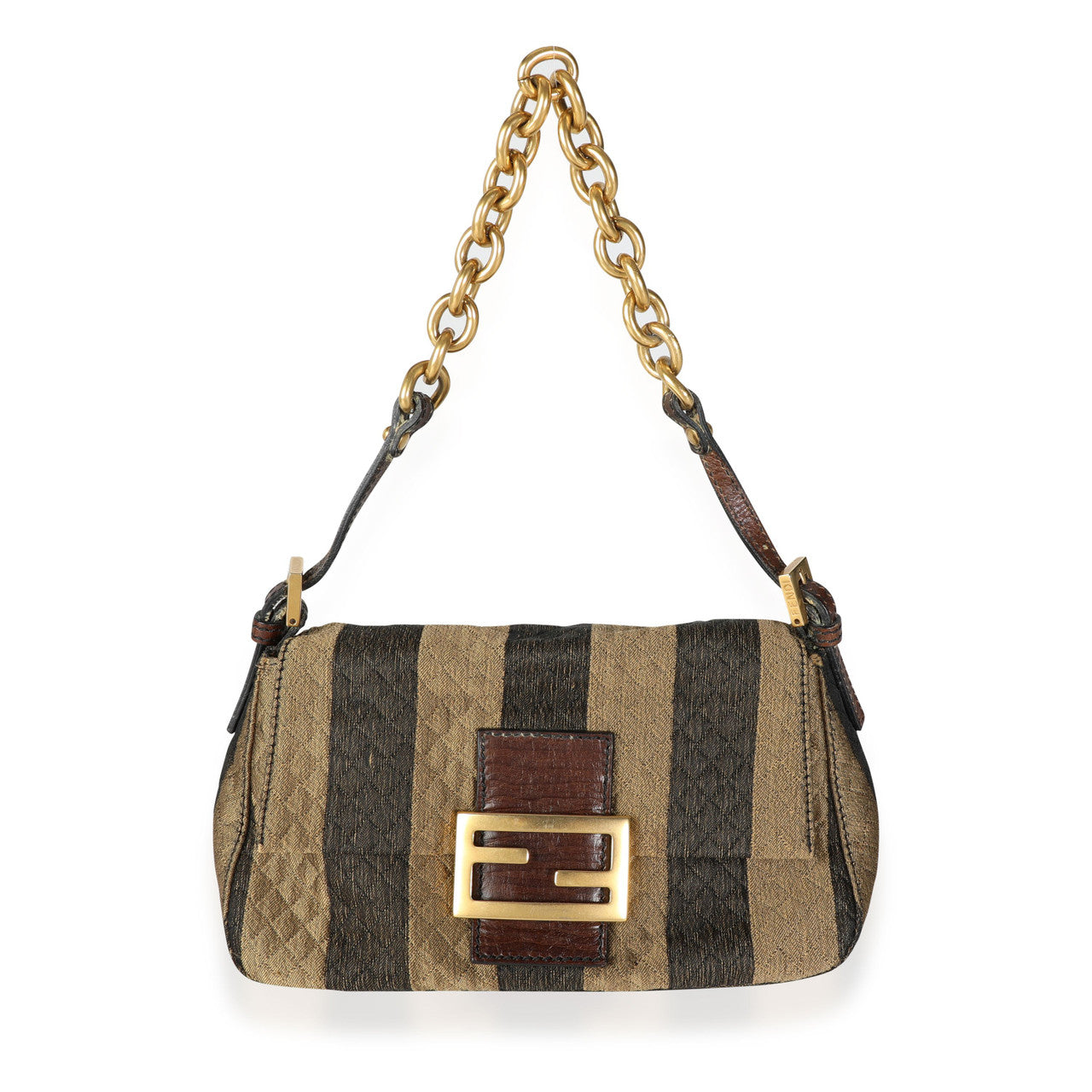 FENDI Pequin Quilted Mini Mama Baguette BAG
