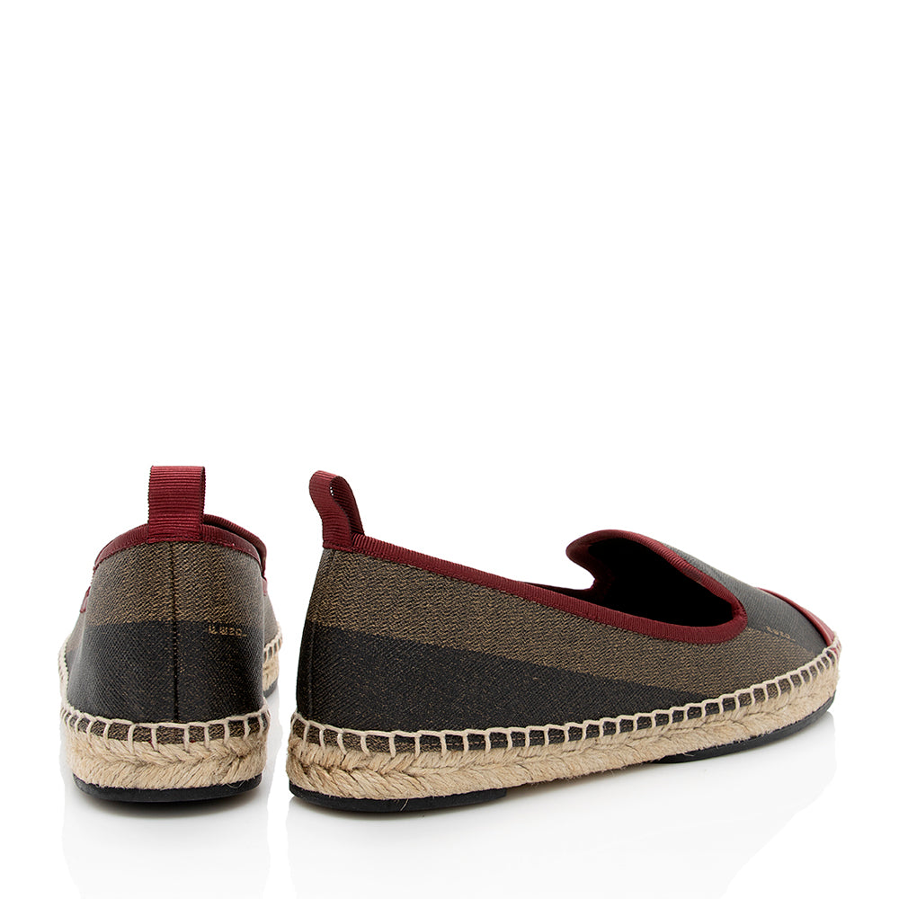 Fendi Pequin Stripe Espadrilles Flats - Size 8 / 38 (SHF-18369)