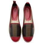 Fendi Pequin Stripe Espadrilles Flats - Size 8 / 38 (SHF-18369)