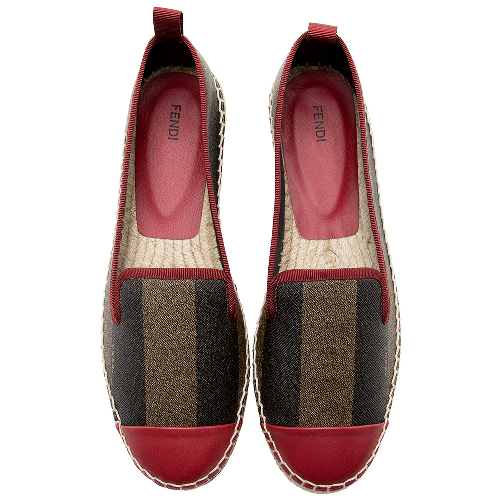 Fendi Pequin Stripe Espadrilles Flats - Size 8 / 38 (SHF-18369)