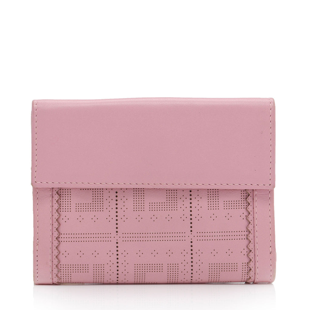 Fendi Perforated Leather Compact Wallet (SHF-ahsZFs)