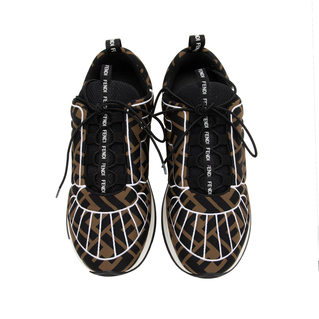 Fendi Quilted Zucca Nylon Freedom Sneakers - Size 7.5 / 37.5 (SHF-808q4w)
