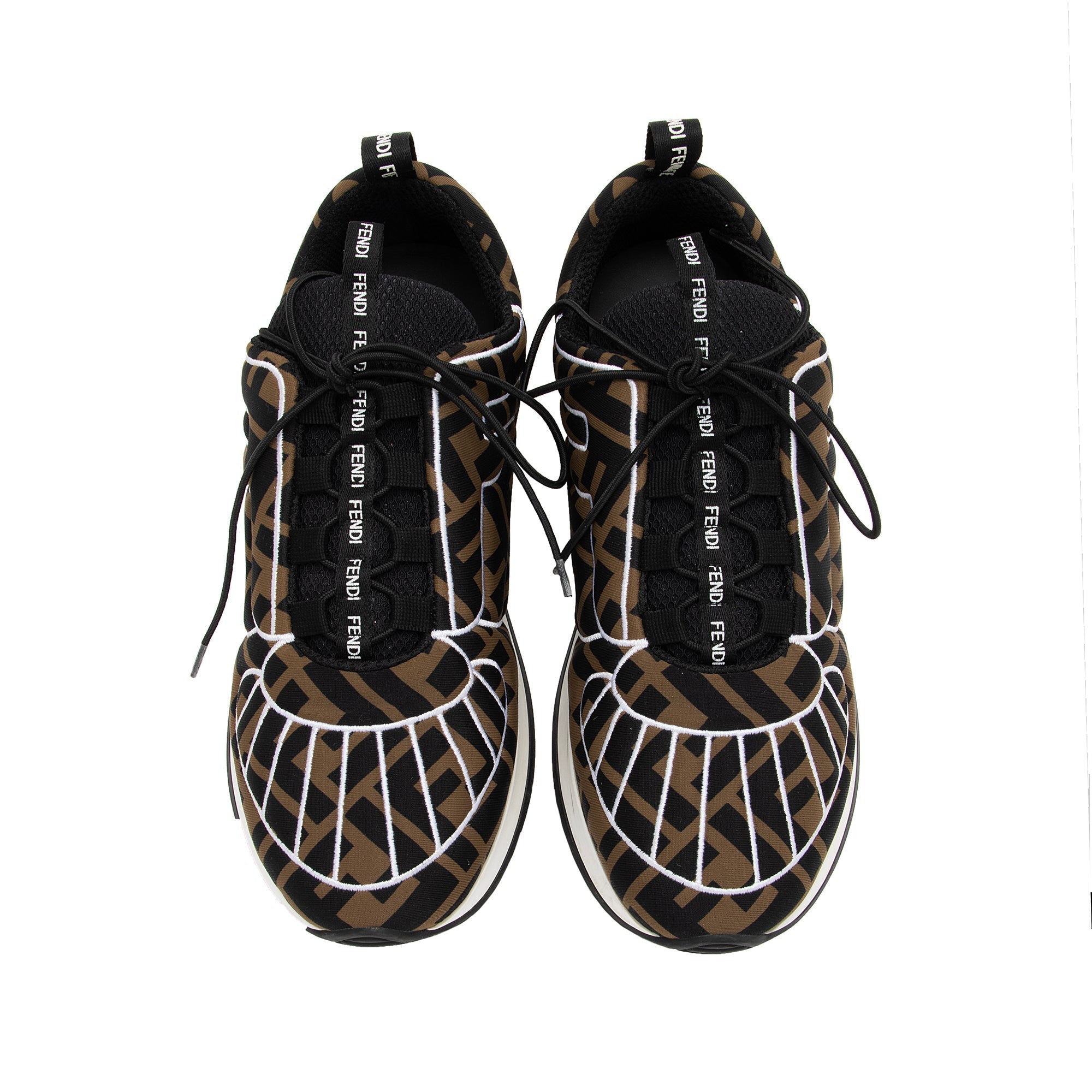Fendi Quilted Zucca Nylon Freedom Sneakers - Size 7.5 / 37.5 (SHF-808q4w)