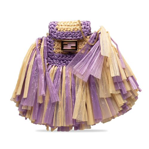Fendi Raffia Intreccio Pico Baguette (SHG-DjF5h6)