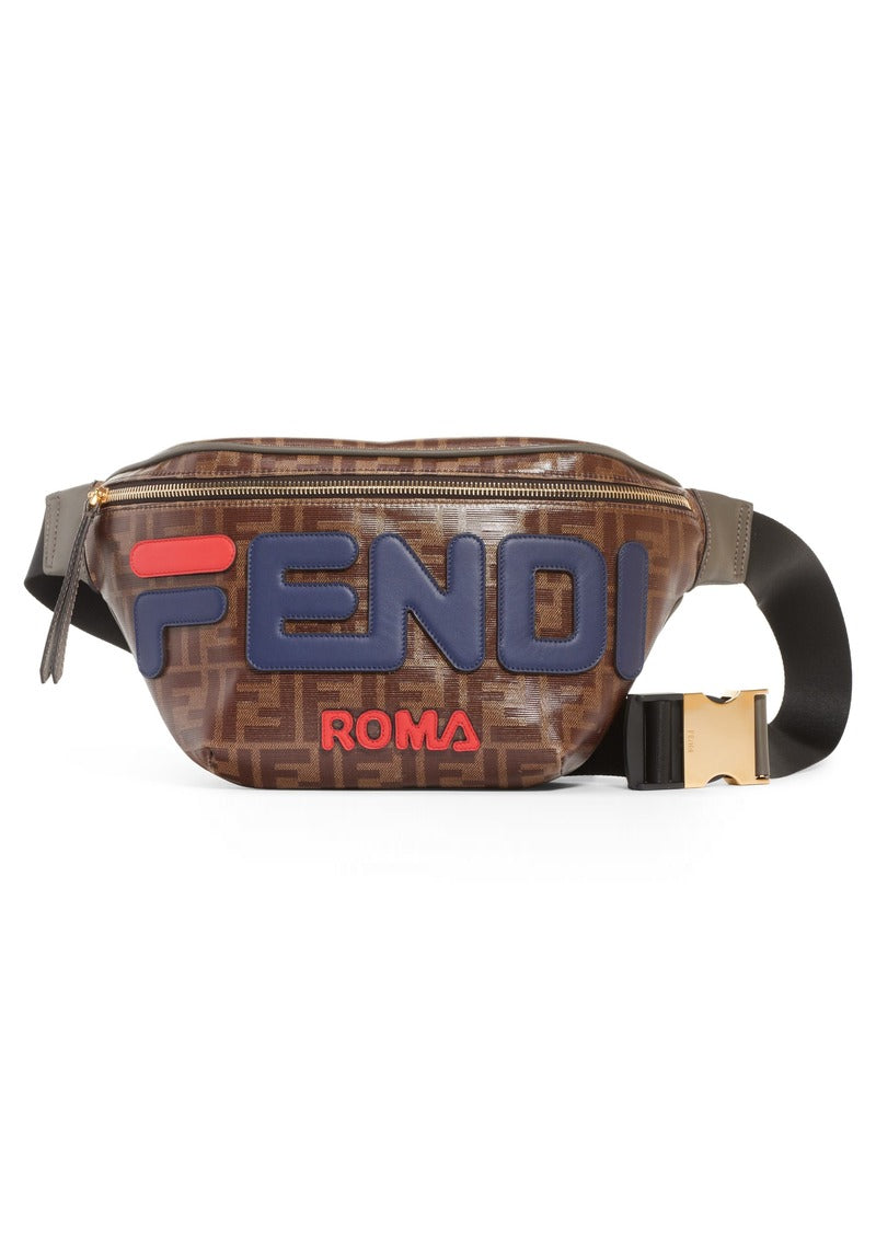 Fendi Fila Appliquéd Printed Coated Canvas Belt Bag