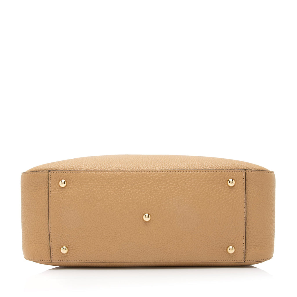 Fendi Calfskin Romano Selleria FF Handle Medium Tote (SHF-23375)