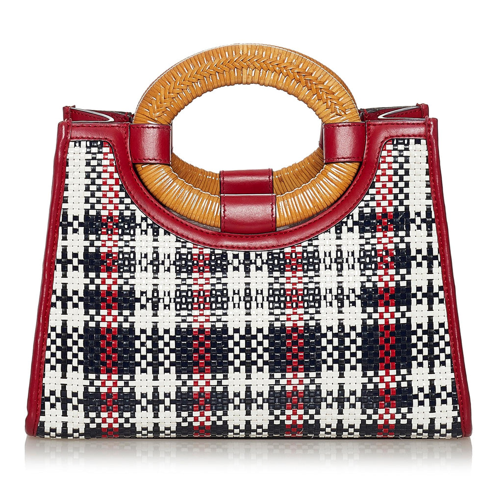 Fendi Runaway Tartan Plaid Satchel (SHG-33225)