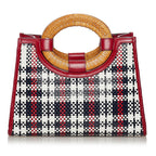 Fendi Runaway Tartan Plaid Satchel (SHG-37576)