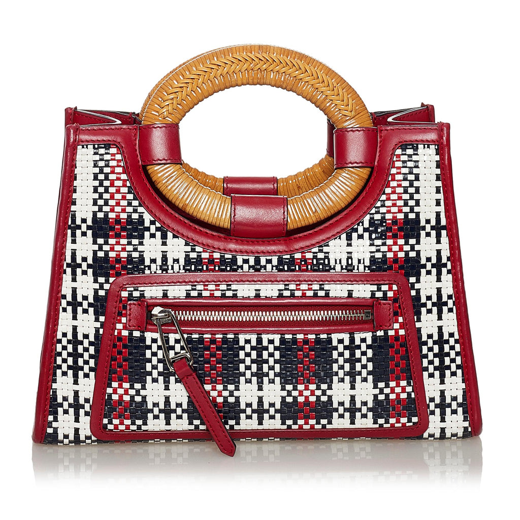 Fendi Runaway Tartan Plaid Satchel (SHG-37576)