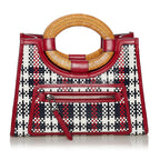 Fendi Runaway Tartan Plaid Satchel (SHG-37576)