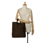 Fendi Selleria Trimmed Zucca Vertical Tote (SHG-AXod86)