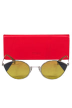 Fendi - Silver Cat Eye Sunglasses w/ Yellow Lenses