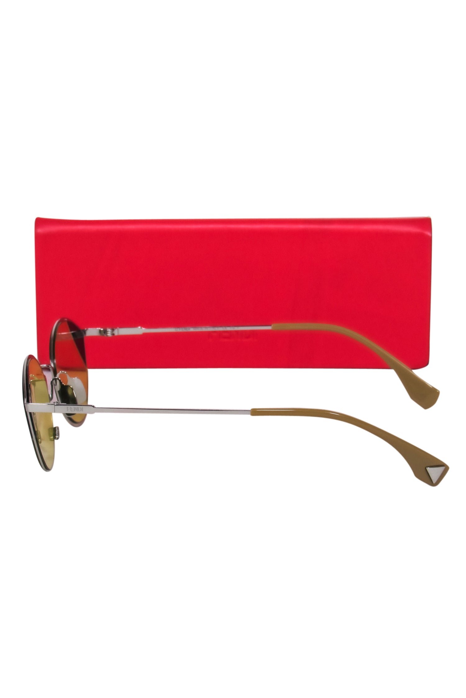 Fendi - Silver Cat Eye Sunglasses w/ Yellow Lenses