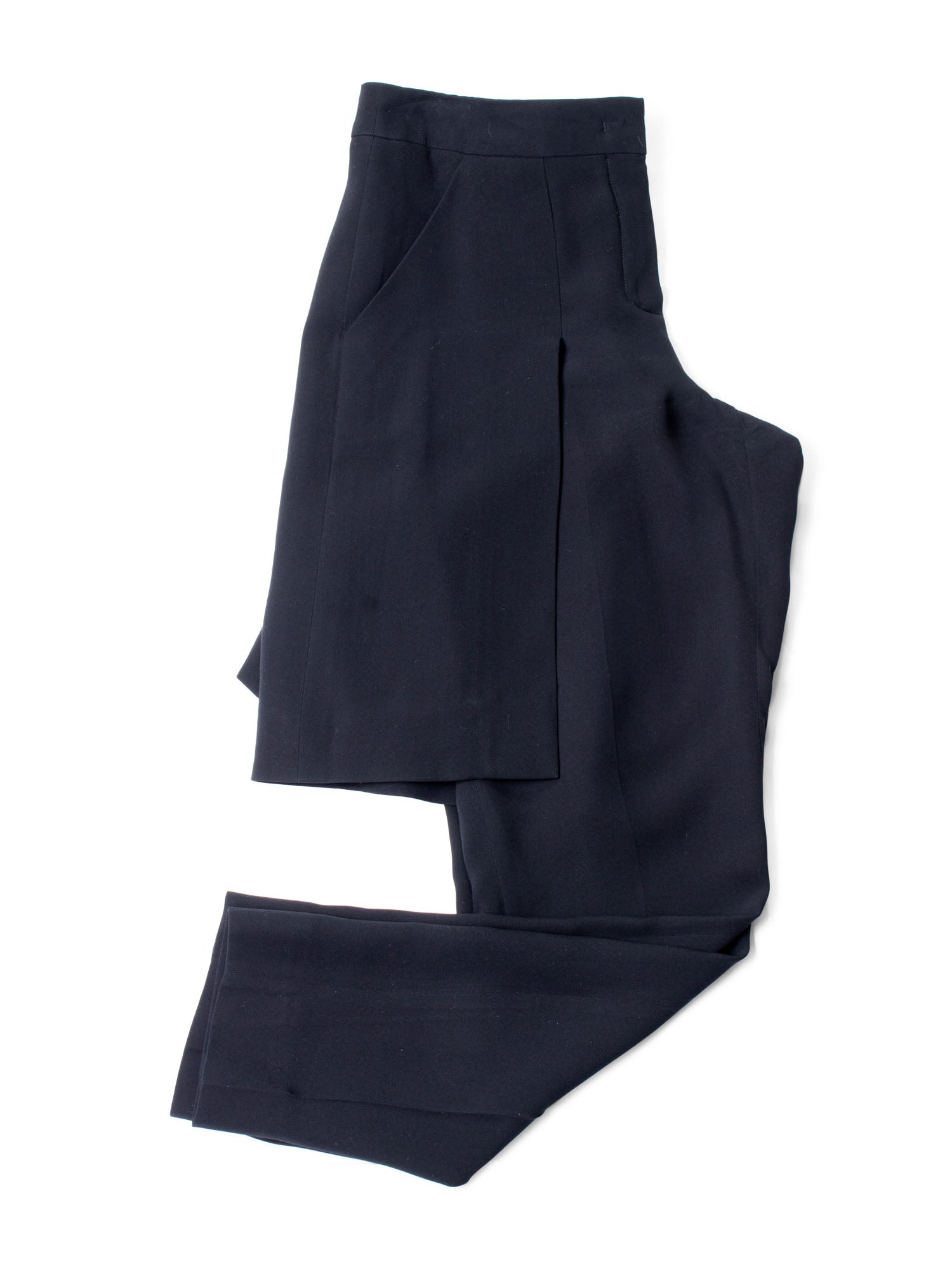 Fendi Skirt Wrap Silk Pants Black