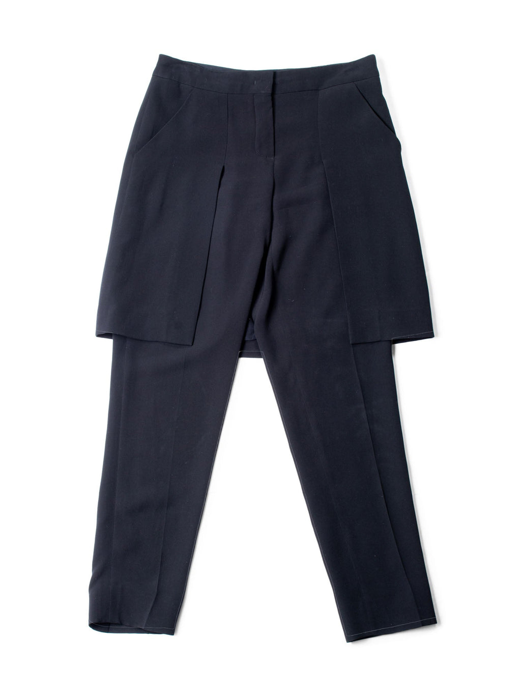 Fendi Skirt Wrap Silk Pants Black