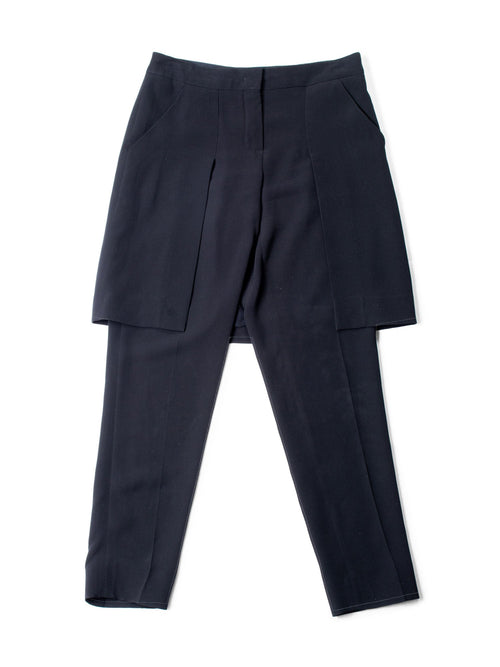 Fendi Skirt Wrap Silk Pants Black