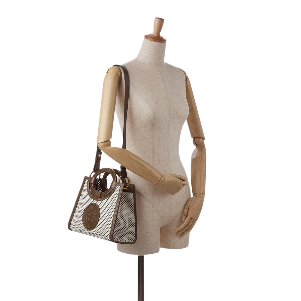 Fendi Small Perforated Runaway Tote Bag (SHG-cYlvjD)
