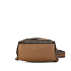 Fendi Small Zucca Coated Canvas Chiodo Diagonal Backpack (SHG-SOm720)