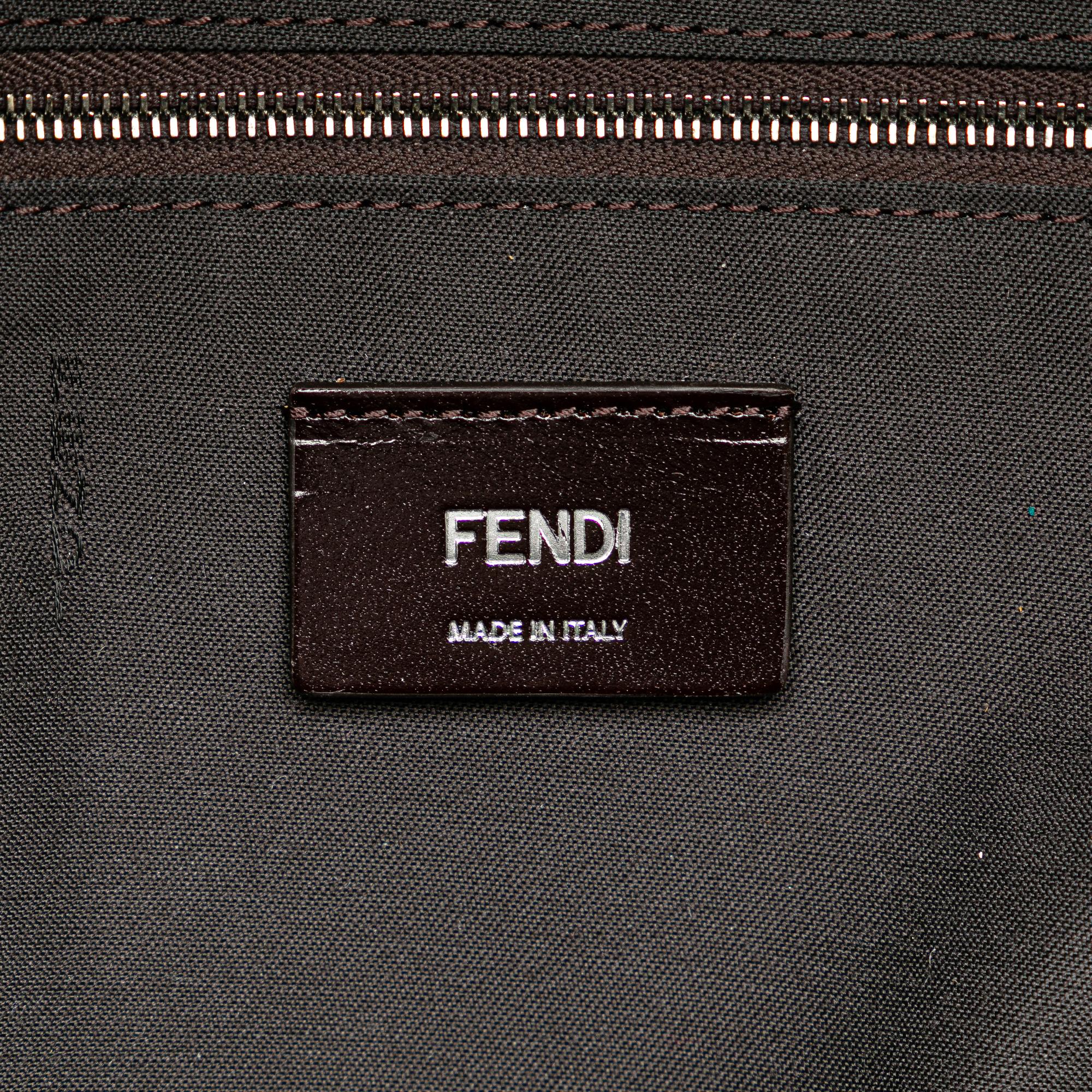 Fendi Small Zucca Coated Canvas Chiodo Diagonal Backpack (SHG-SOm720)