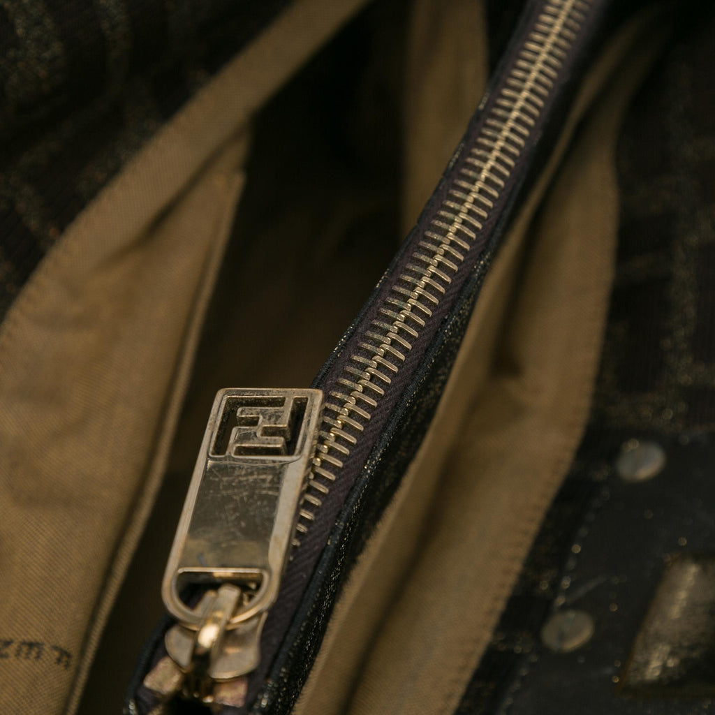 Fendi Small Zucca Metallic Canvas Mia Shoulder Bag (SHG-wJ2lNk)