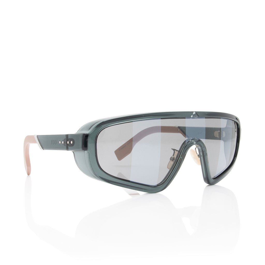 Fendi Striped Biker Shield Sunglasses (SHF-LqRGHA)