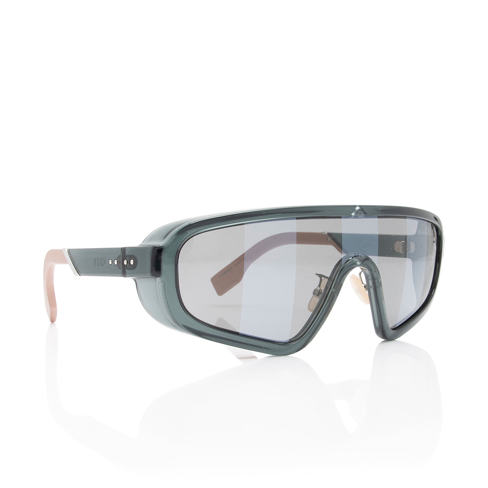 Fendi Striped Biker Shield Sunglasses (SHF-LqRGHA)