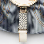 Fendi Striped Denim Spy Satchel (SHF-i8ZclG)