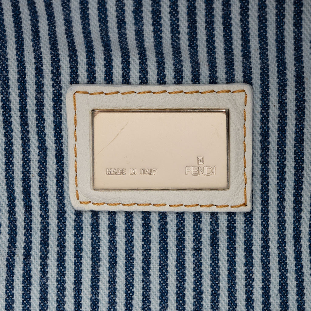 Fendi Striped Denim Spy Satchel (SHF-i8ZclG)