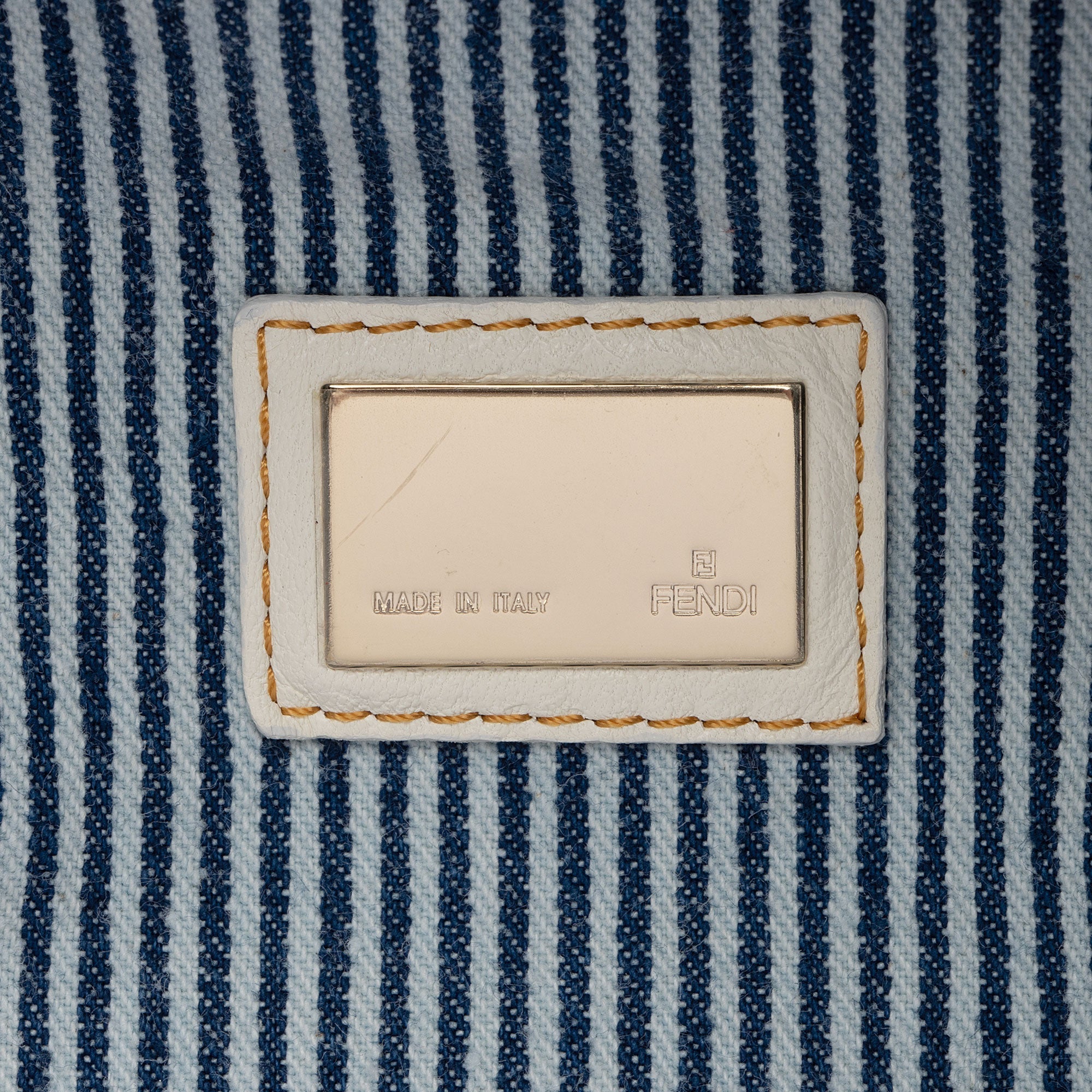 Fendi Striped Denim Spy Satchel (SHF-i8ZclG)