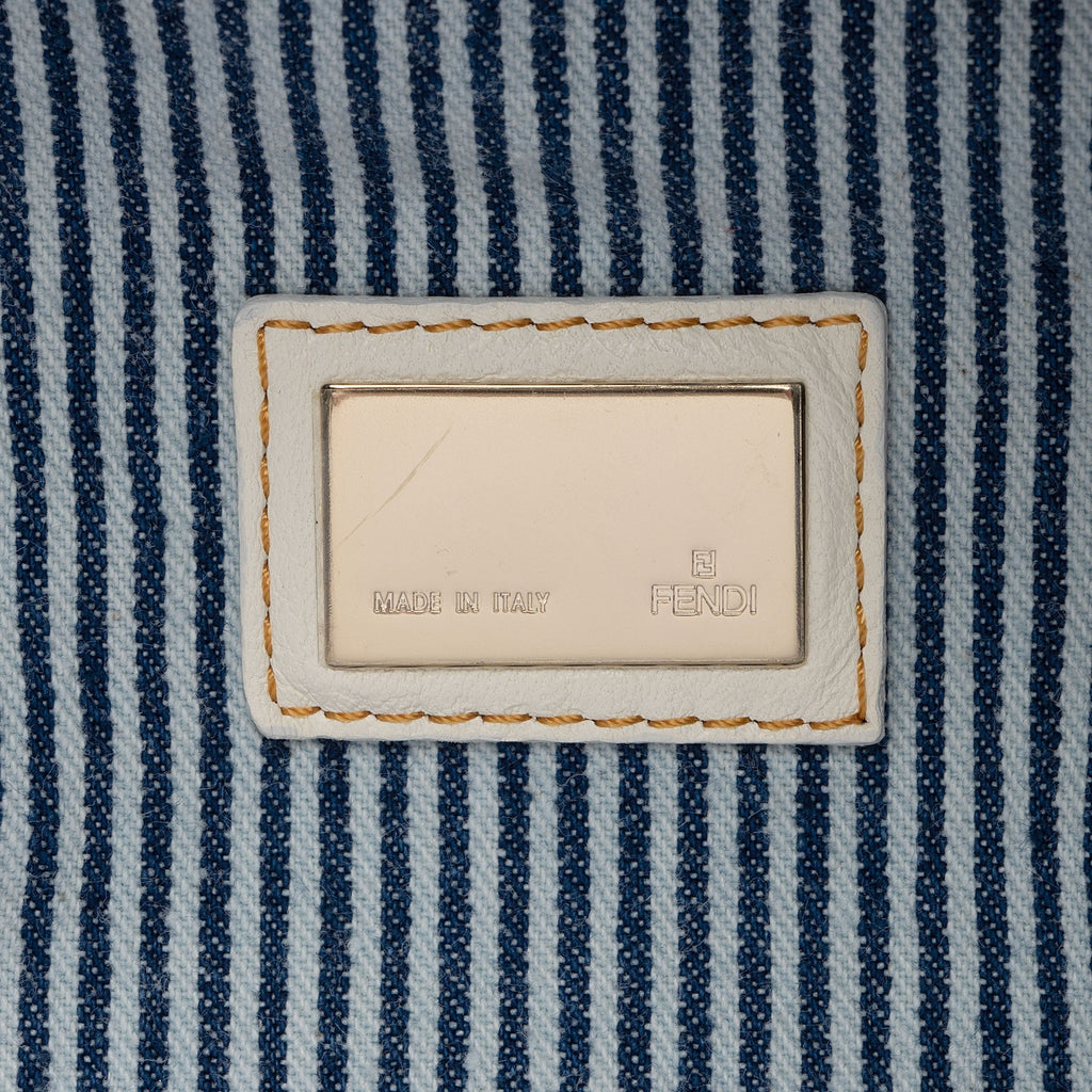 Fendi Striped Denim Spy Satchel (SHF-i8ZclG)