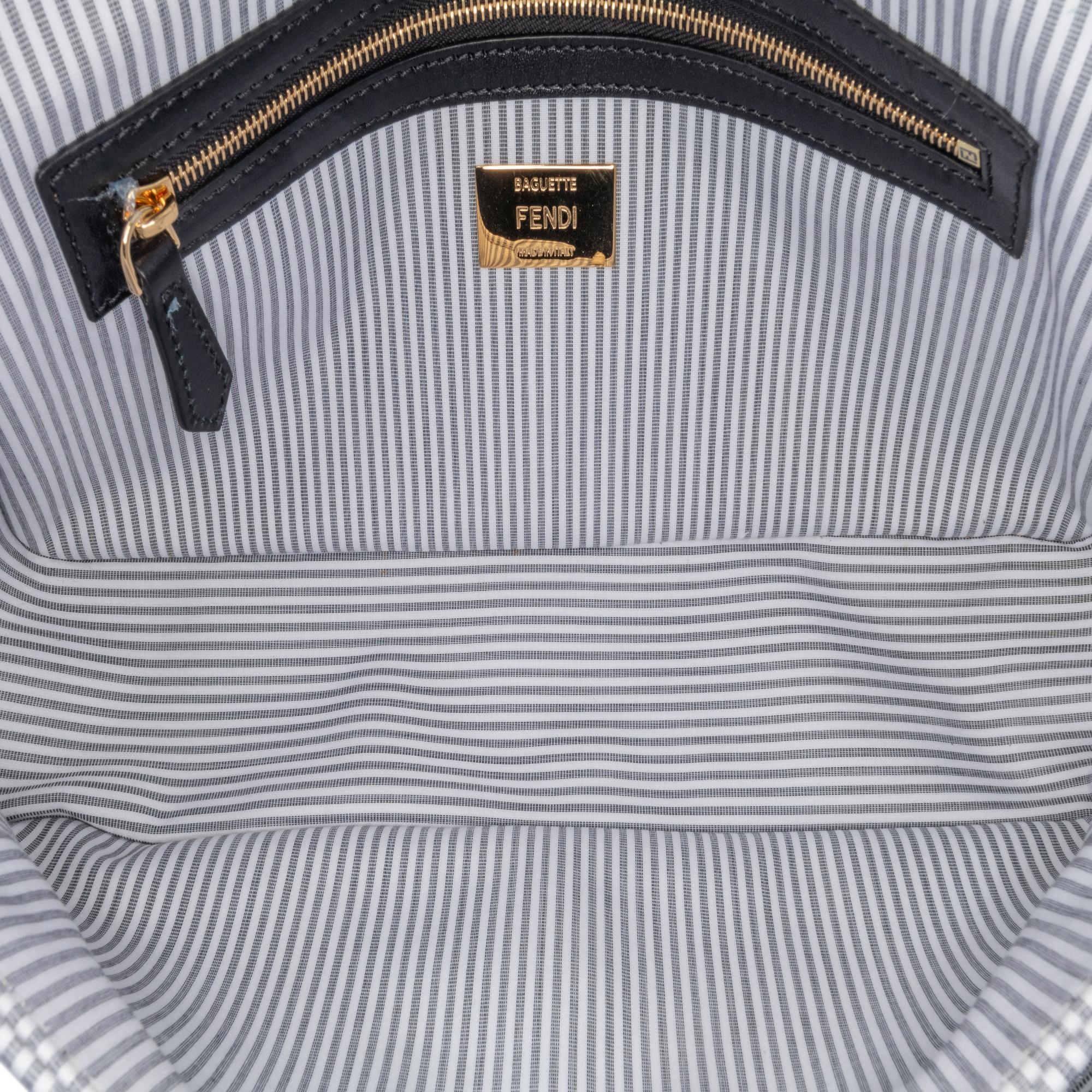 Fendi Striped Jersey Baguette Satchel (SHG-oGykQ5)