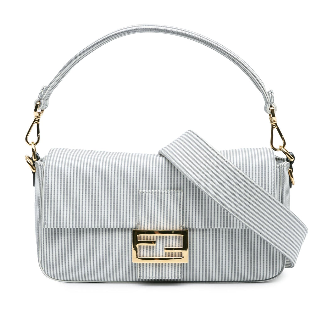 Fendi Striped Jersey Baguette Satchel (SHG-oGykQ5)
