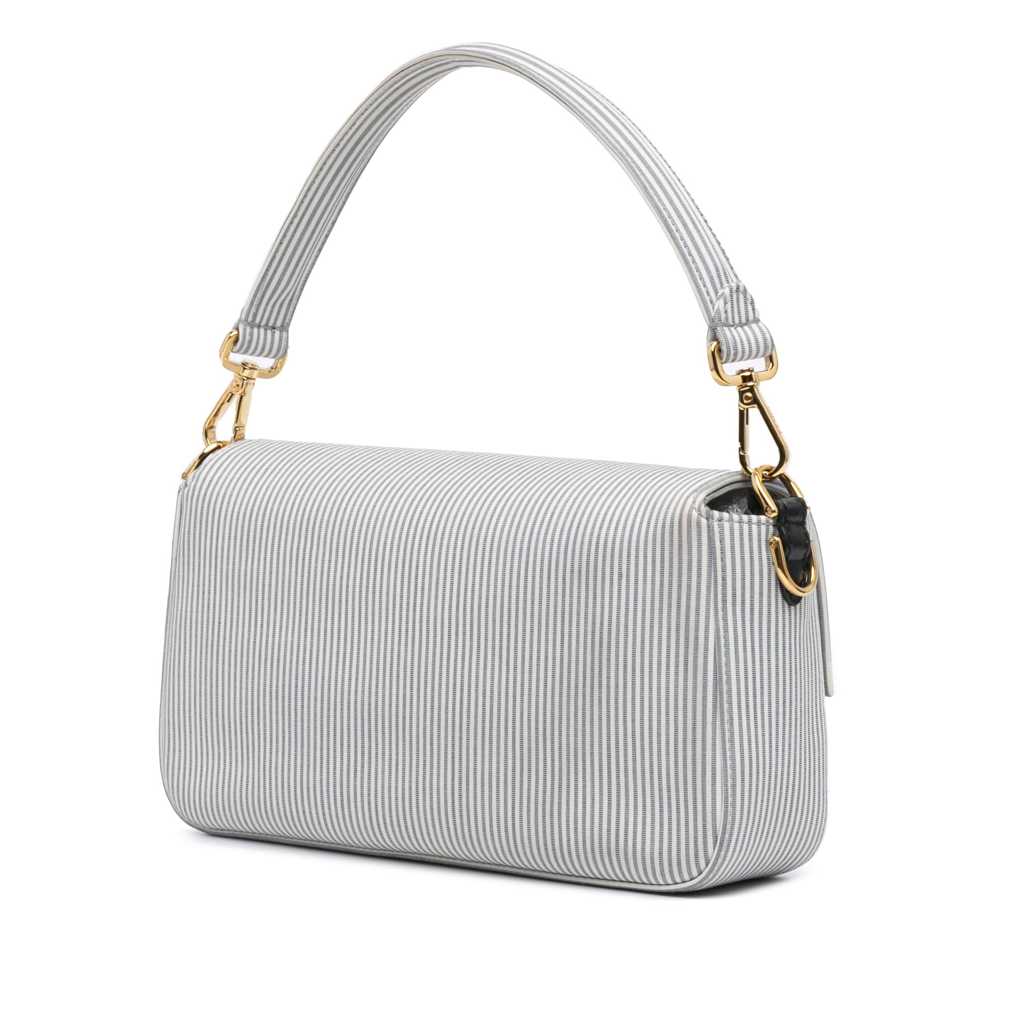 Fendi Striped Jersey Baguette Satchel