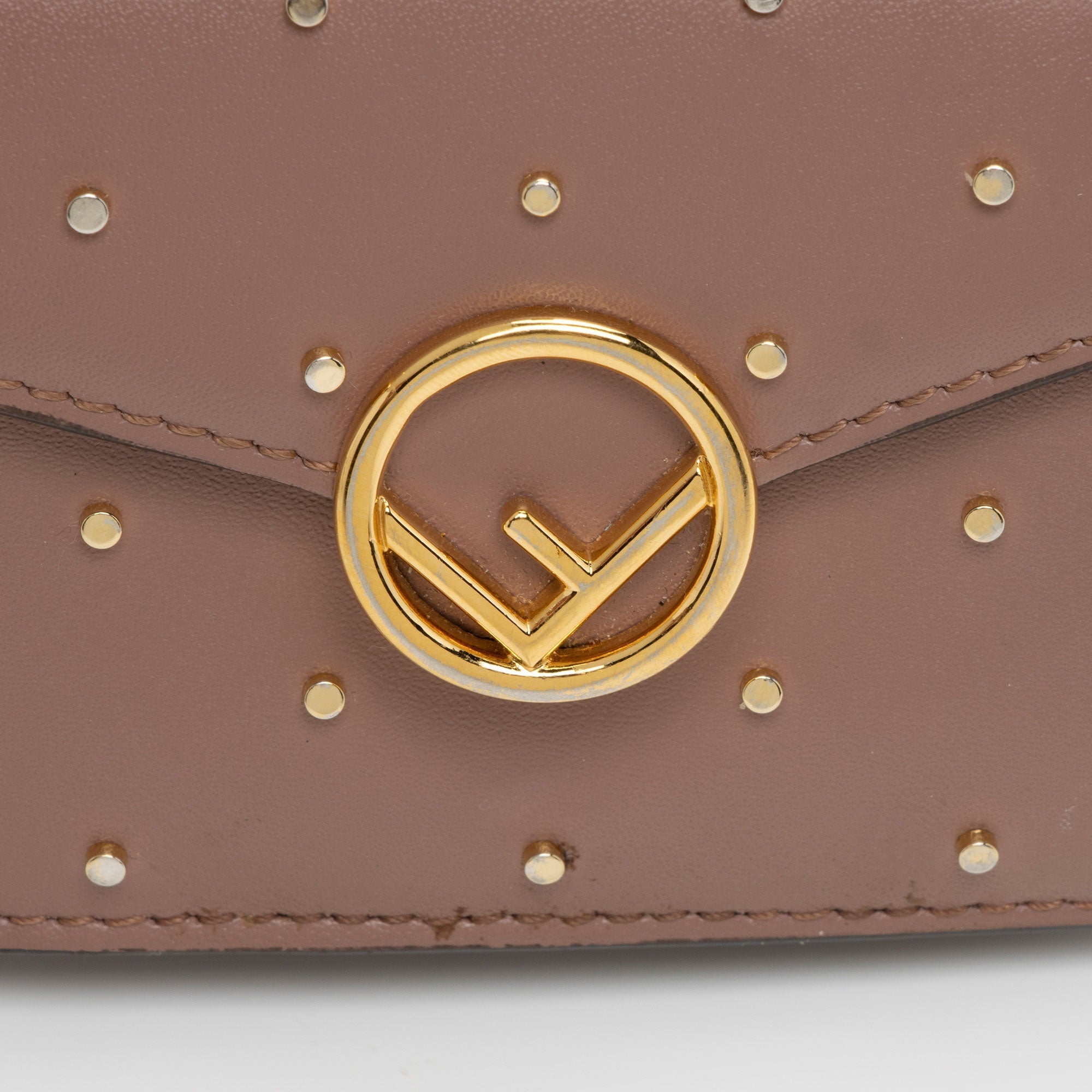 Fendi Studded Calfskin Micro Tri-fold Wallet (SHF-ymbBNz)