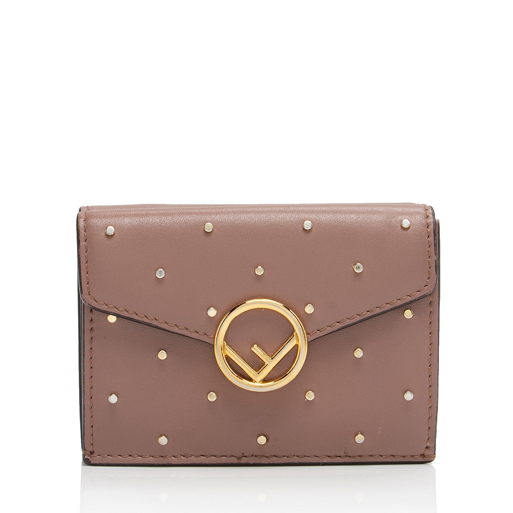 Fendi Studded Calfskin Micro Tri-fold Wallet (SHF-ymbBNz)