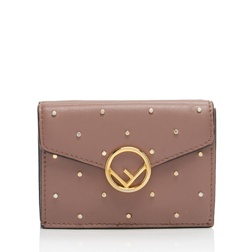 Fendi Studded Calfskin Micro Tri-fold Wallet (SHF-ymbBNz)