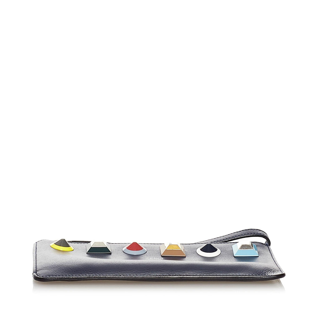 Fendi Studded Flat Leather Pouch (SHG-33758)
