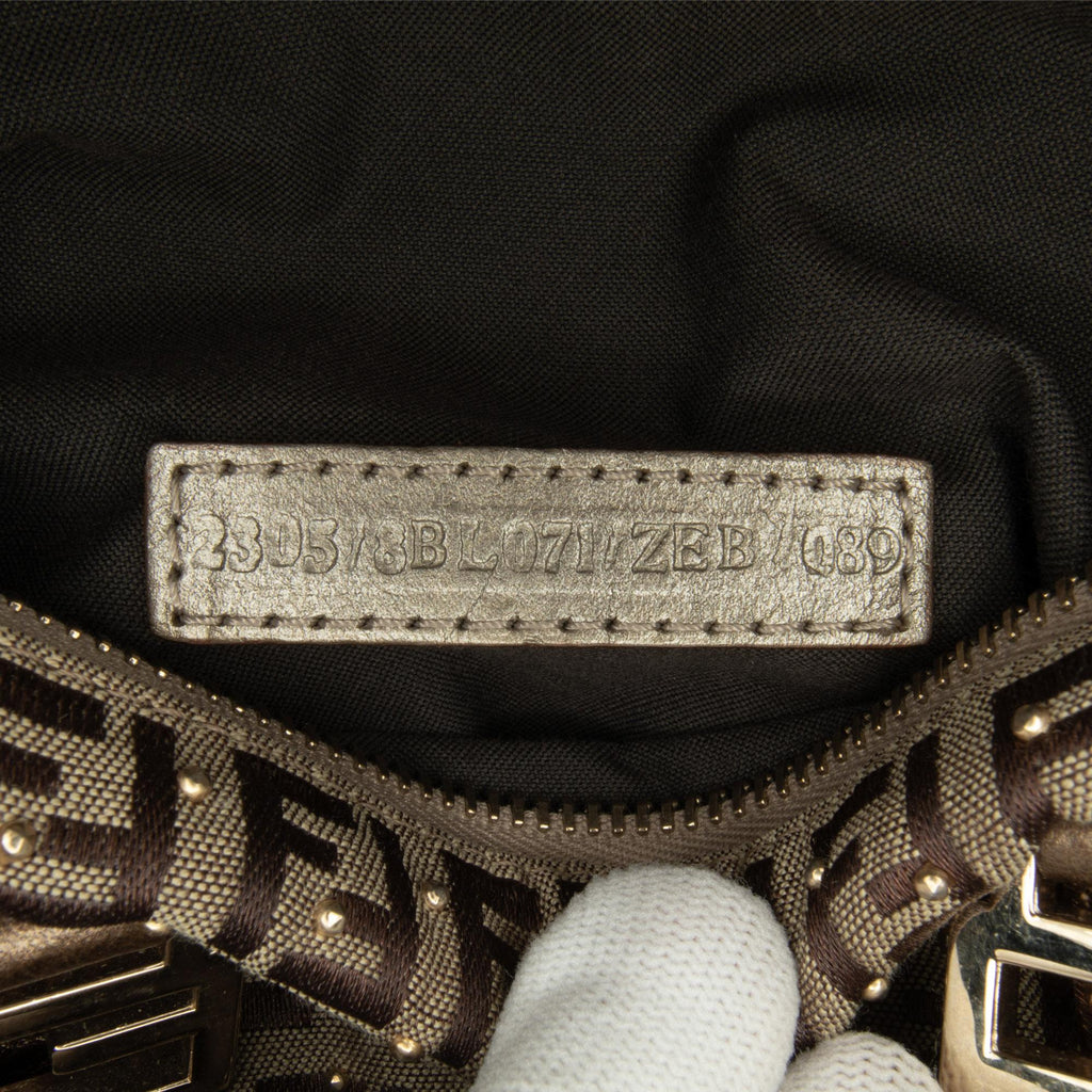Fendi Studded Zucchino Boston Bag (SHG-q9Lttm)