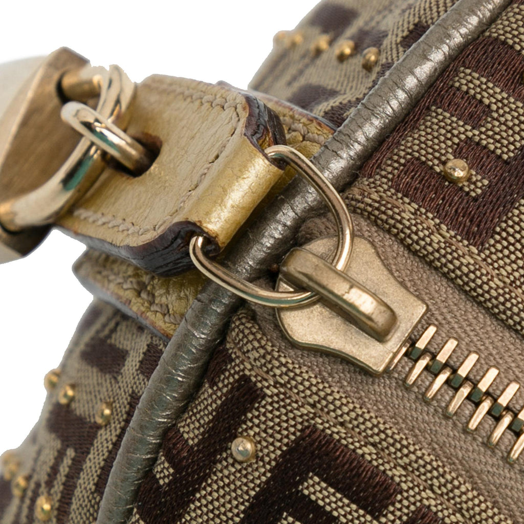 Fendi Studded Zucchino Boston Bag (SHG-q9Lttm)