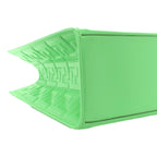 Fendi Sunshine Medium Plexi FF Embossed Leather Tote Edamame Green