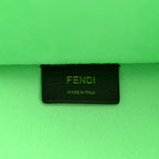 Fendi Sunshine Medium Plexi FF Embossed Leather Tote Edamame Green