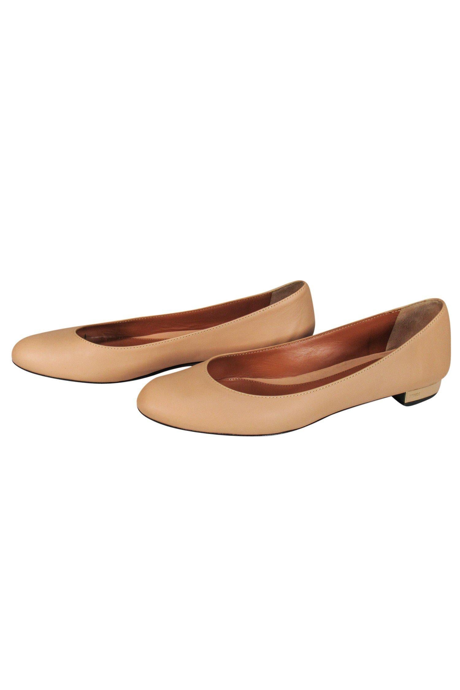 Fendi - Tan Leather Flats Sz 10
