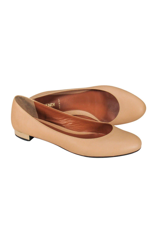 Fendi - Tan Leather Flats Sz 10