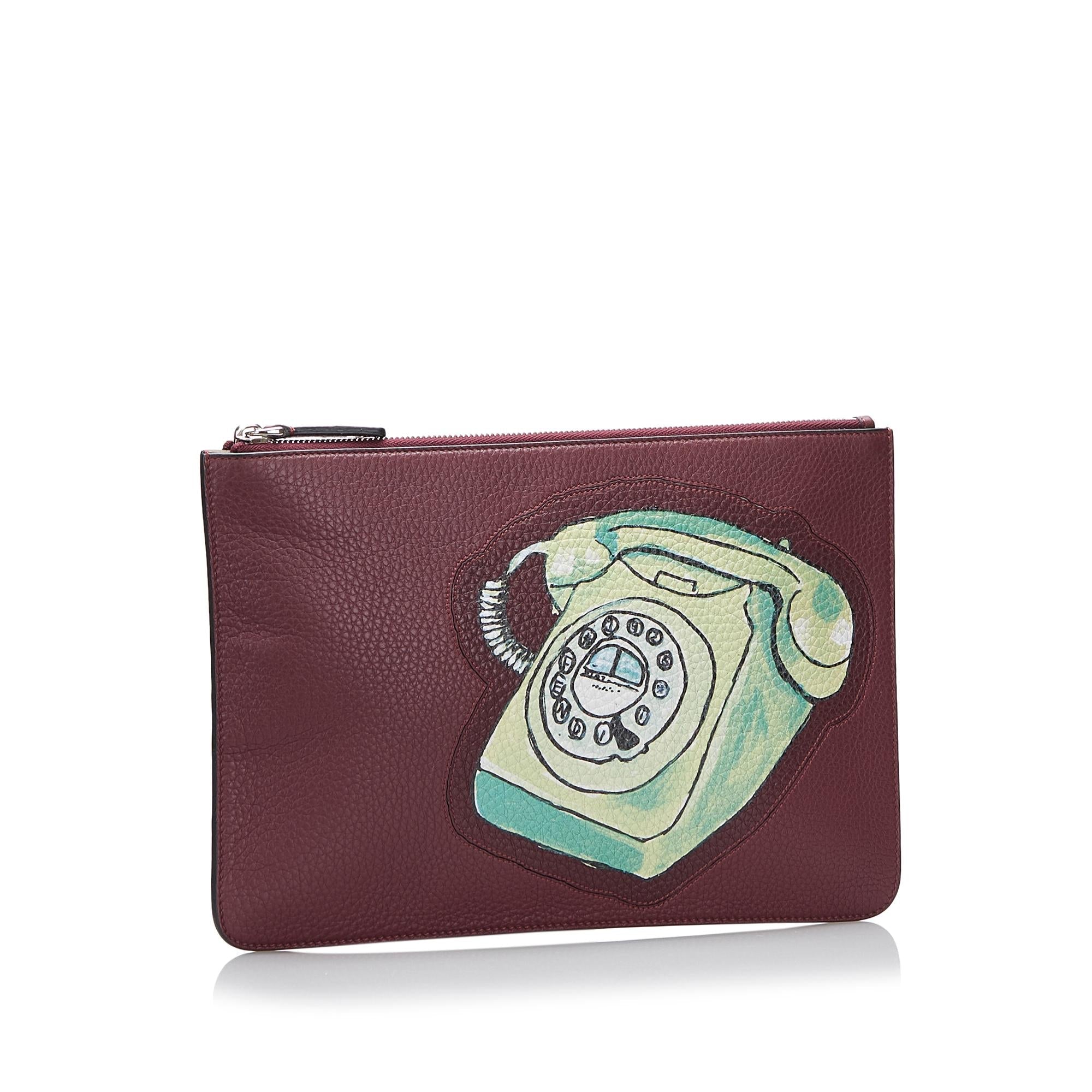 Fendi Telephone Leather Clutch (SHG-xvNet2)