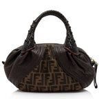 Fendi Tortuga Leather Zucca Spy Baby Satchel (SHF-FazHBh)