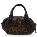Fendi Tortuga Leather Zucca Spy Baby Satchel (SHF-FazHBh)